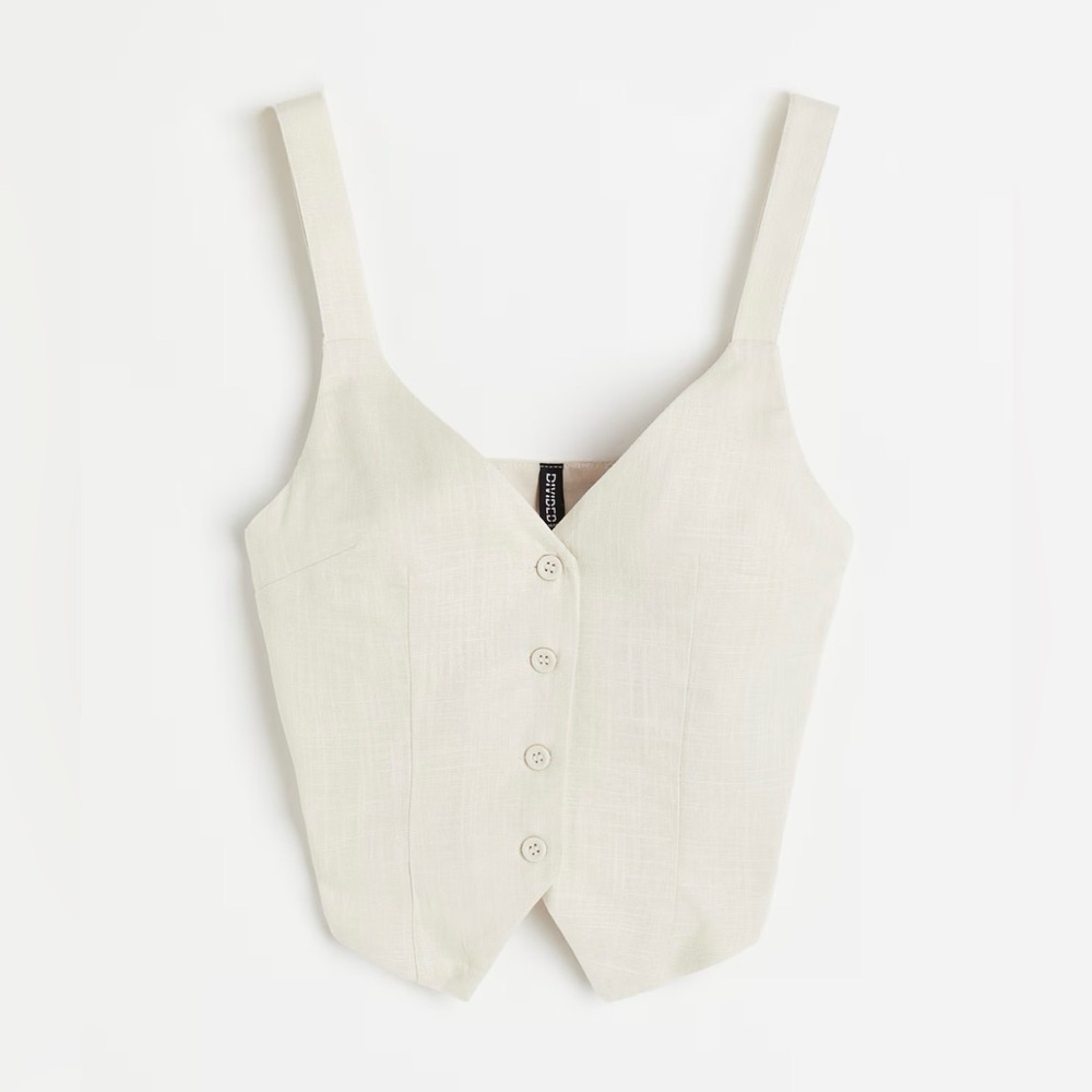 NWT Divided Off-White Button-Up Top | minimalist